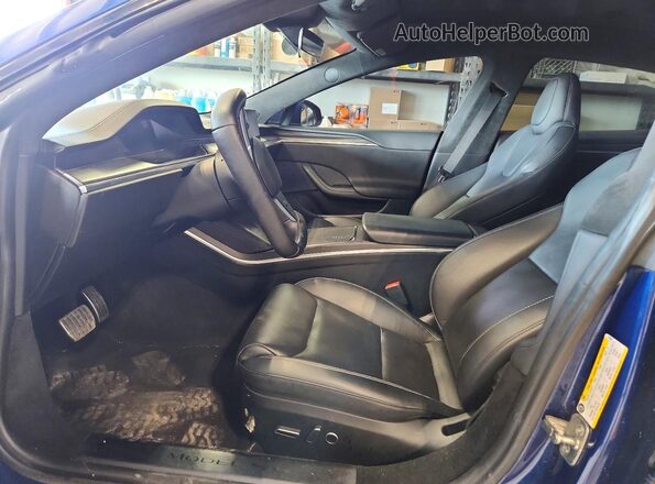 5YJSA1E69NF478628 2022 TESLA MODEL Blue Widok wnętrza z przodu