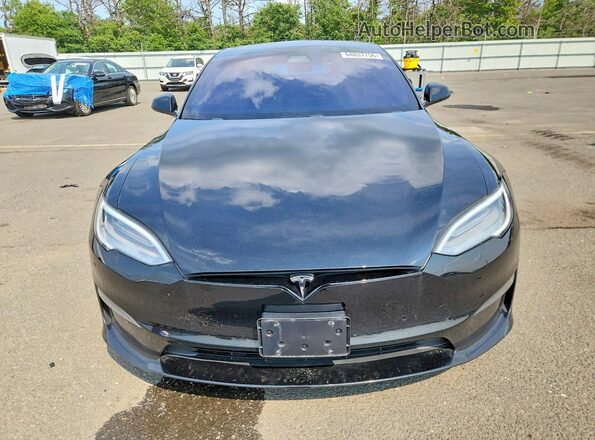 5YJSA1E6XMF433406 2021 TESLA MODEL Black Front view