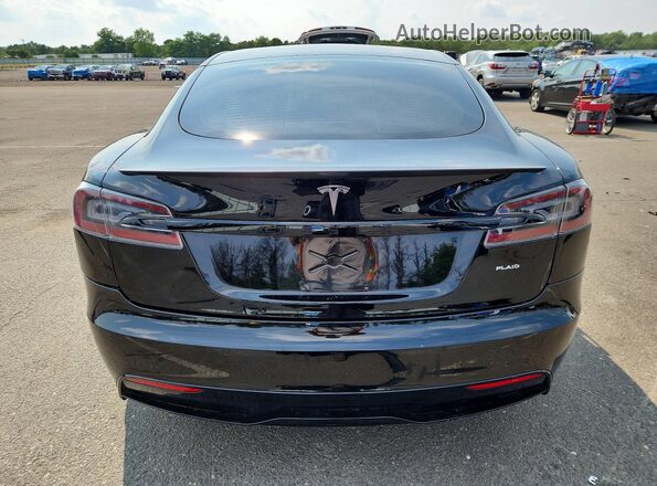 5YJSA1E6XMF433406 2021 TESLA MODEL Black Rear view