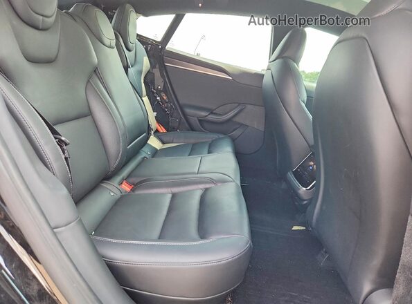 5YJSA1E6XMF433406 2021 TESLA MODEL Black Rear seats view