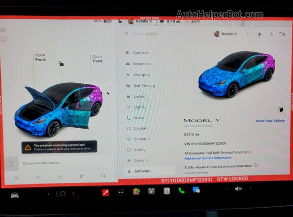 5YJYGDED6MF122631 2021 TESLA MODEL Белый Вид щитка приборов