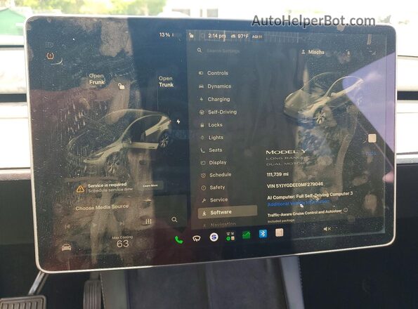 5YJYGDEE0MF279046 2021 TESLA MODEL Blue Вид щитка приладів
