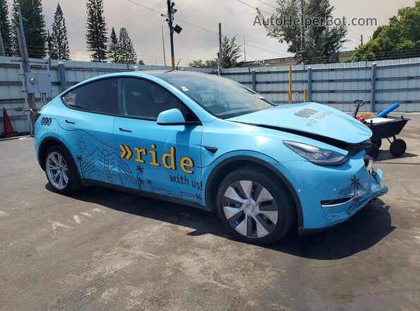 5YJYGDEE0MF279046 2021 TESLA MODEL Blue Передня права чверть