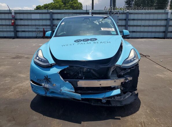 5YJYGDEE0MF279046 2021 TESLA MODEL Blue Вид спереду