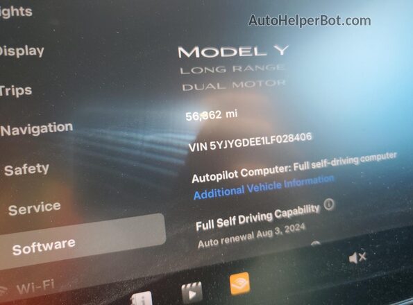 5YJYGDEE1LF028406 2020 TESLA MODEL Белый Вид щитка приборов