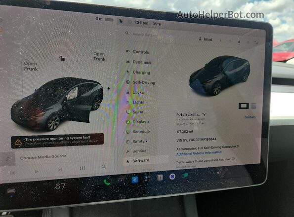 5YJYGDEE1MF186844 2021 TESLA MODEL Серый Вид щитка приборов