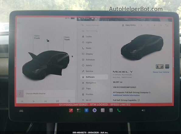 5YJYGDEE3MF120621 2021 TESLA MODEL Y Black 