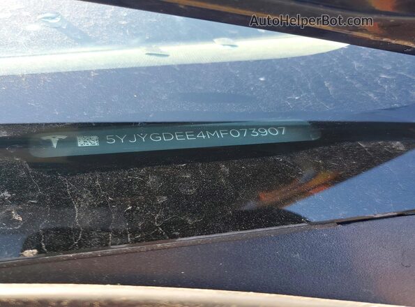 5YJYGDEE4MF073907 2021 TESLA MODEL Blue Widok naklejki z numerem VIN