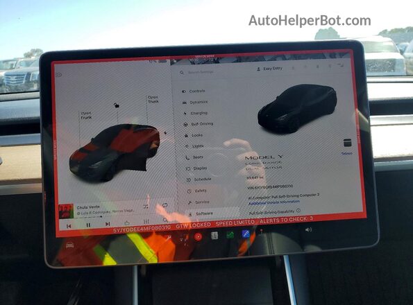 5YJYGDEE4MF080310 2021 TESLA MODEL Черный Вид щитка приборов