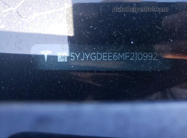 5YJYGDEE6MF210992 2021 TESLA MODEL Black Вид підкапотного простору