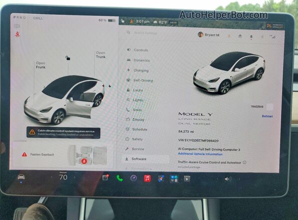 5YJYGDEE7MF066420 2021 TESLA MODEL White Widok zestawu wskaźników