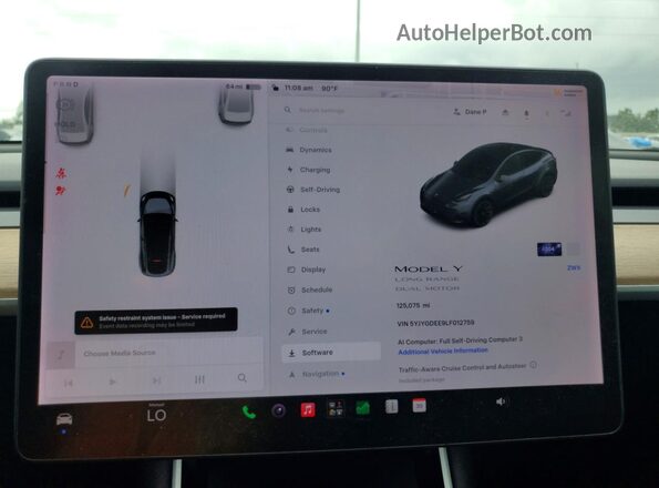 5YJYGDEE9LF012759 2020 TESLA MODEL Charcoal ხელსაწყოთა პანელის ხედი