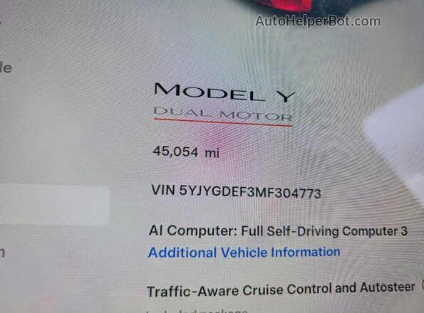 5YJYGDEF3MF304773 2021 TESLA MODEL Черный Вид щитка приборов