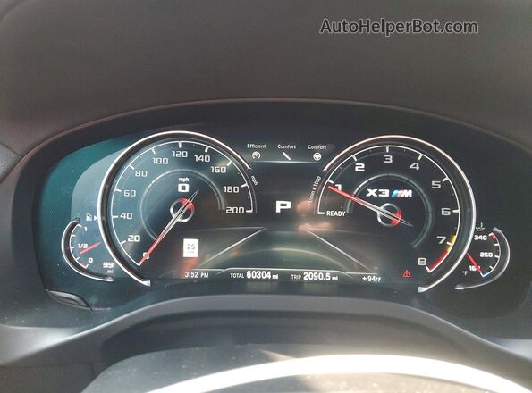 5YMTS0C09L9B63730 2020 BMW X3 Black Вид щитка приладів