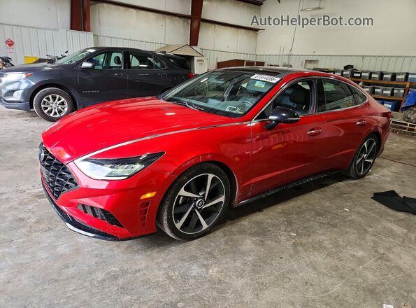 5NPEJ4J21MH069847 2021 HYUNDAI SONATA Красный Задняя левая четверть