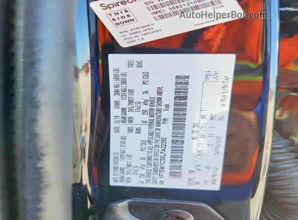 1FTEW1C5XLFA22350 2020 FORD F150 Black VIN კოდის სტიკერის ხედი
