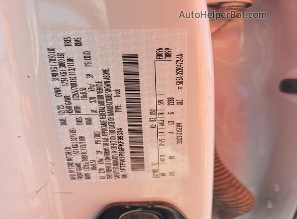 1FTFW1P86PKF99334 2023 FORD F150 White Вид наклейки з VIN-кодом