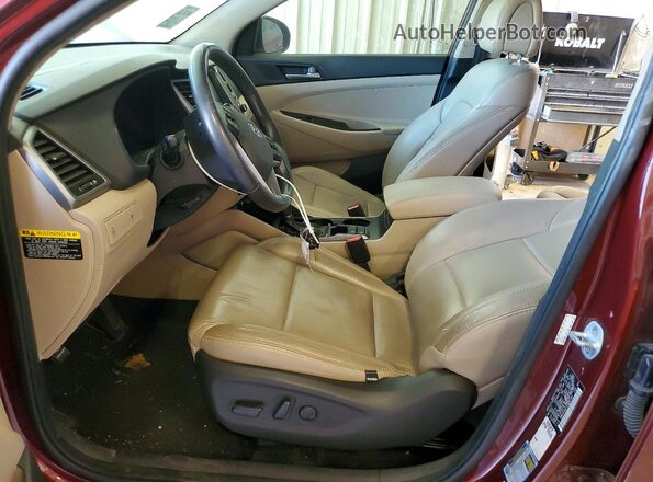 KM8J33A47JU655146 2018 HYUNDAI TUCSON Maroon Vista del salpicadero