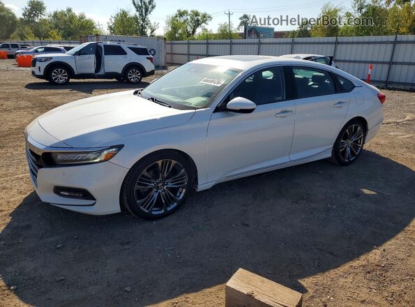 1HGCV1F98JA163387 2018 HONDA ACCORD Белый Задняя левая четверть