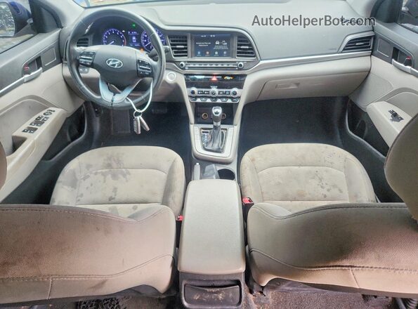 5NPD84LF0KH404858 2019 HYUNDAI ELANTRA Синий Вид щитка приборов