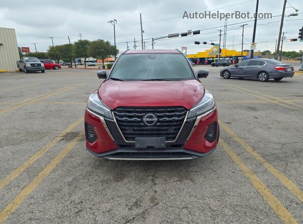 3N1CP5DV6NL496009 2022 NISSAN KICKS Maroon Widok naklejki z numerem VIN