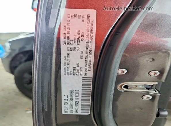 3C6RR7KG4MG707370 2021 RAM 1500 Gray VIN sticker view