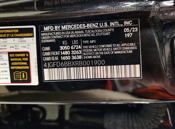 4JGFD6BBXRB001900 2024 MERCEDES-BENZ GLE-CLASS Black Սալոնի 360 աստիճան տեսք