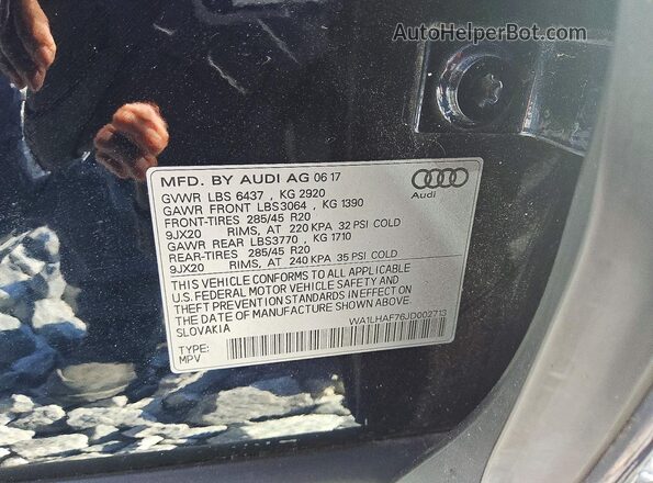 WA1LHAF76JD002713 2018 AUDI Q7 Black Սալոնի 360 աստիճան տեսք