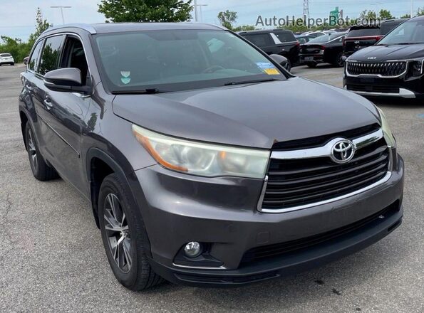 5TDJKRFH9GS284980 2016 TOYOTA HIGHLANDER Gray Rear left
