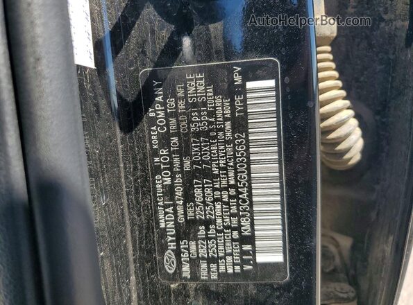 KM8J3CA45GU035632 2016 HYUNDAI TUCSON Black 360 interior view