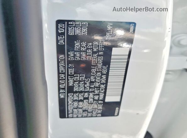 YV4102CK2M1702413 2021 VOLVO XC90 White Սալոնի 360 աստիճան տեսք