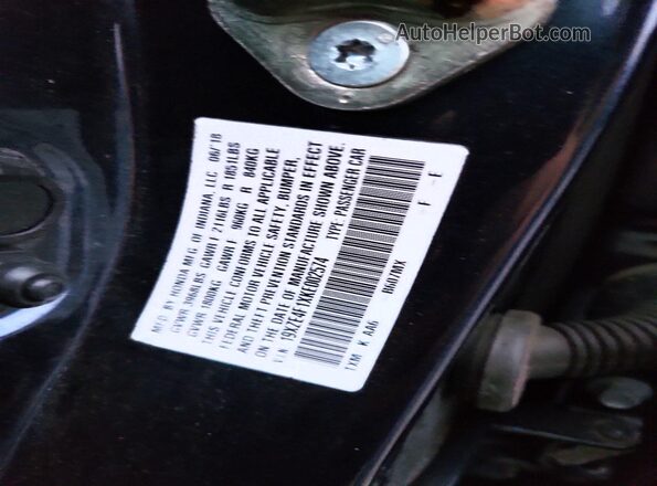 19XZE4F1XKE002574 2019 HONDA INSIGHT Black VIN კოდის სტიკერის ხედი