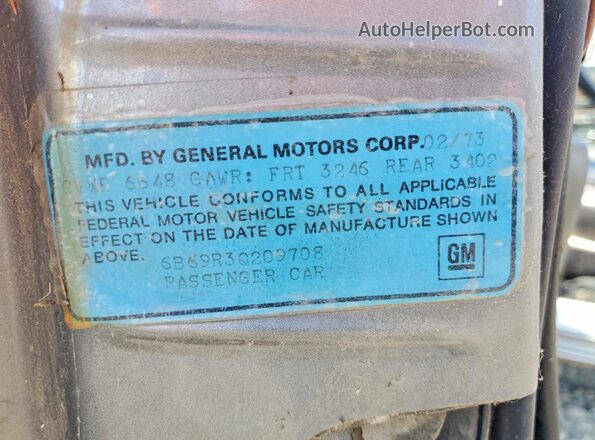 6B69R3Q209708 1973 CADILLAC UK Серебряный Вид подкапотного пространства