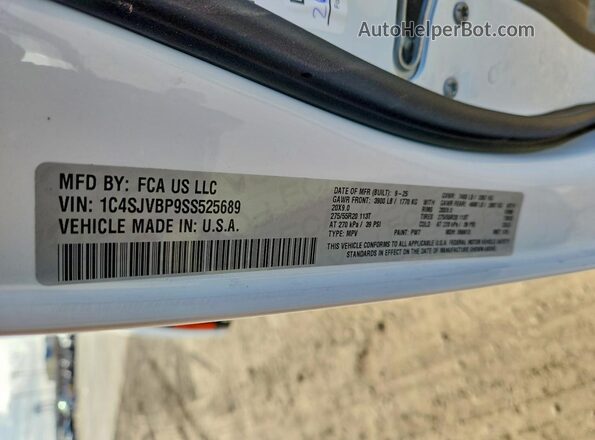 1C4SJVBP9SS525689 2025 JEEP WAGONEER White სალონის 360-გრადუსიანი ხედი