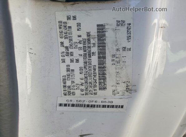 1FTBF2A67HEB14615 2017 FORD F250 White VIN კოდის სტიკერის ხედი