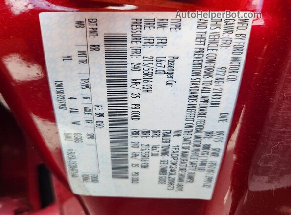 1FADP3K24GL209673 2016 FORD FOCUS Red სალონის 360-გრადუსიანი ხედი