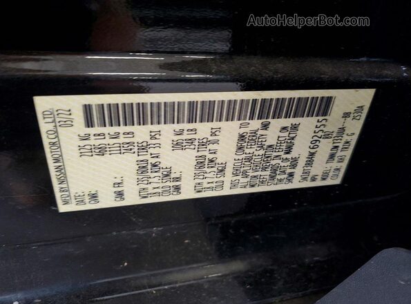 5N1BT3BB4NC692555 2022 NISSAN ROGUE Black Widok wnętrza 360 stopni