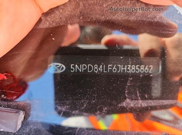 5NPD84LF6JH385862 2018 HYUNDAI ELANTRA Silver VIN sticker view