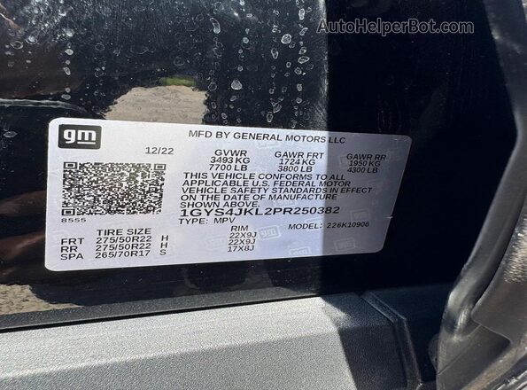 1GYS4JKL2PR250382 2023 CADILLAC ESCALADE Black Вид задньої частини салону