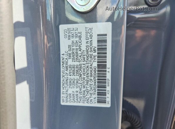 7FARS3H4XPE004843 2023 HONDA CR-V Gray Vista de la etiqueta del VIN