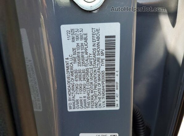 7FARS4H41PE006065 2023 HONDA CR-V Gray Vista de la etiqueta del VIN