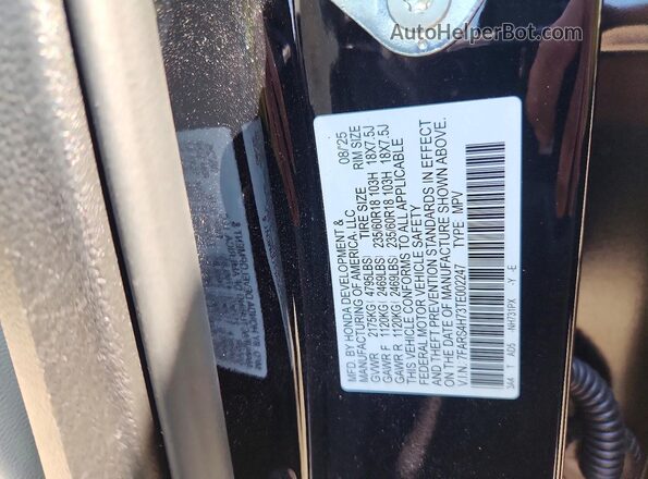 7FARS4H73TE002247 2026 HONDA CR-V Black Vista de la etiqueta del VIN