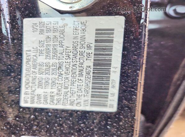 7FARS6H52SE046734 2025 HONDA CR-V Черный Вид наклейки с VIN-кодом
