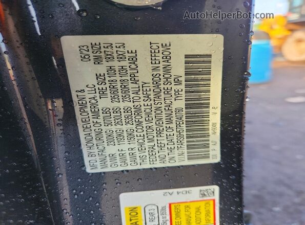 7FARS6H57PE040760 2023 HONDA CR-V Gray VIN կոդի պիտակի տեսք