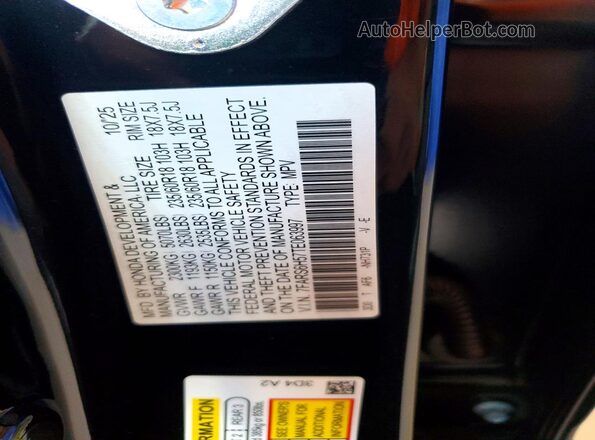 7FARS6H57TE063997 2026 HONDA CR-V Black VIN sticker view