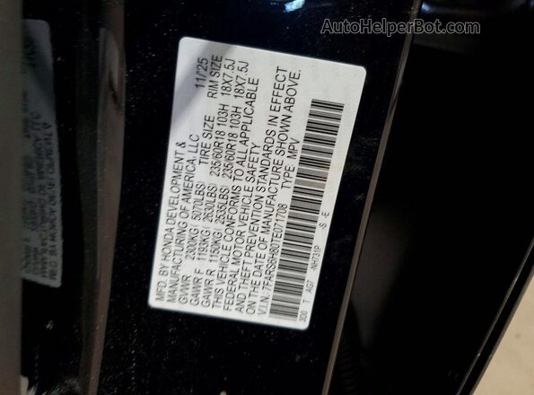 7FARS6H80TE071708 2026 HONDA CR-V Black VIN sticker view