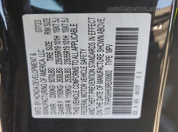 7FARS6H93RE005803 2024 HONDA CR-V Black VIN կոդի պիտակի տեսք