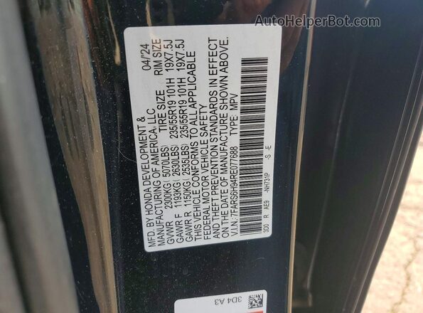 7FARS6H94RE077688 2024 HONDA CR-V Black VIN sticker view