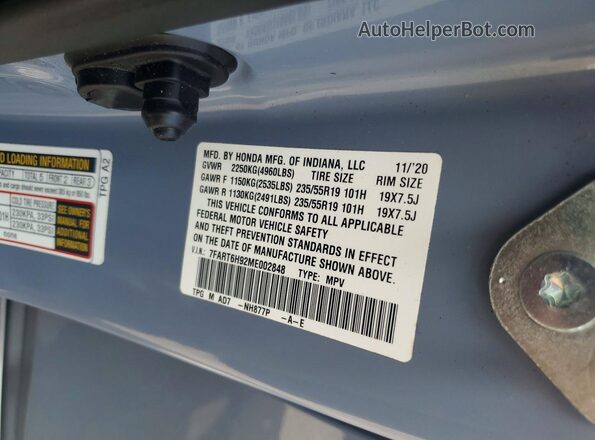7FART6H92ME002848 2021 HONDA CR-V Blue VIN կոդի պիտակի տեսք