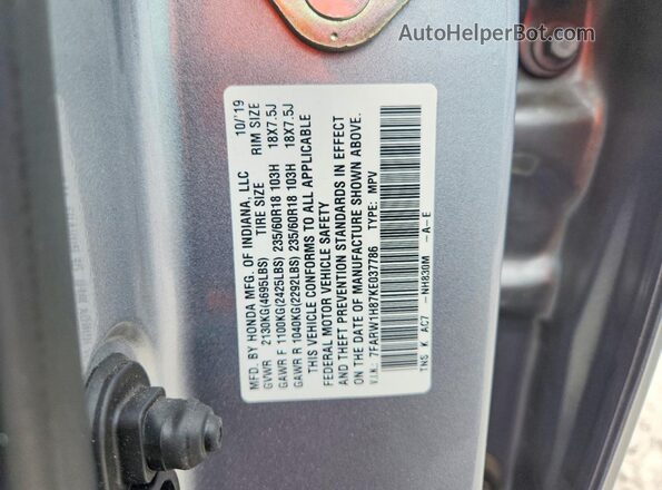 7FARW1H87KE037786 2019 HONDA CR-V Серебряный Вид подкапотного пространства